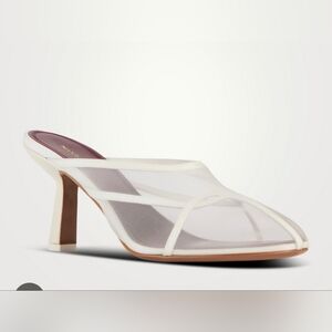 NEOUS Pherka 80MM Mesh Mules White Heels $835 EUR Sz 39,  US Sz 9, New!